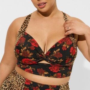 Torrid Retro Wireless Twist Front Bikini Top